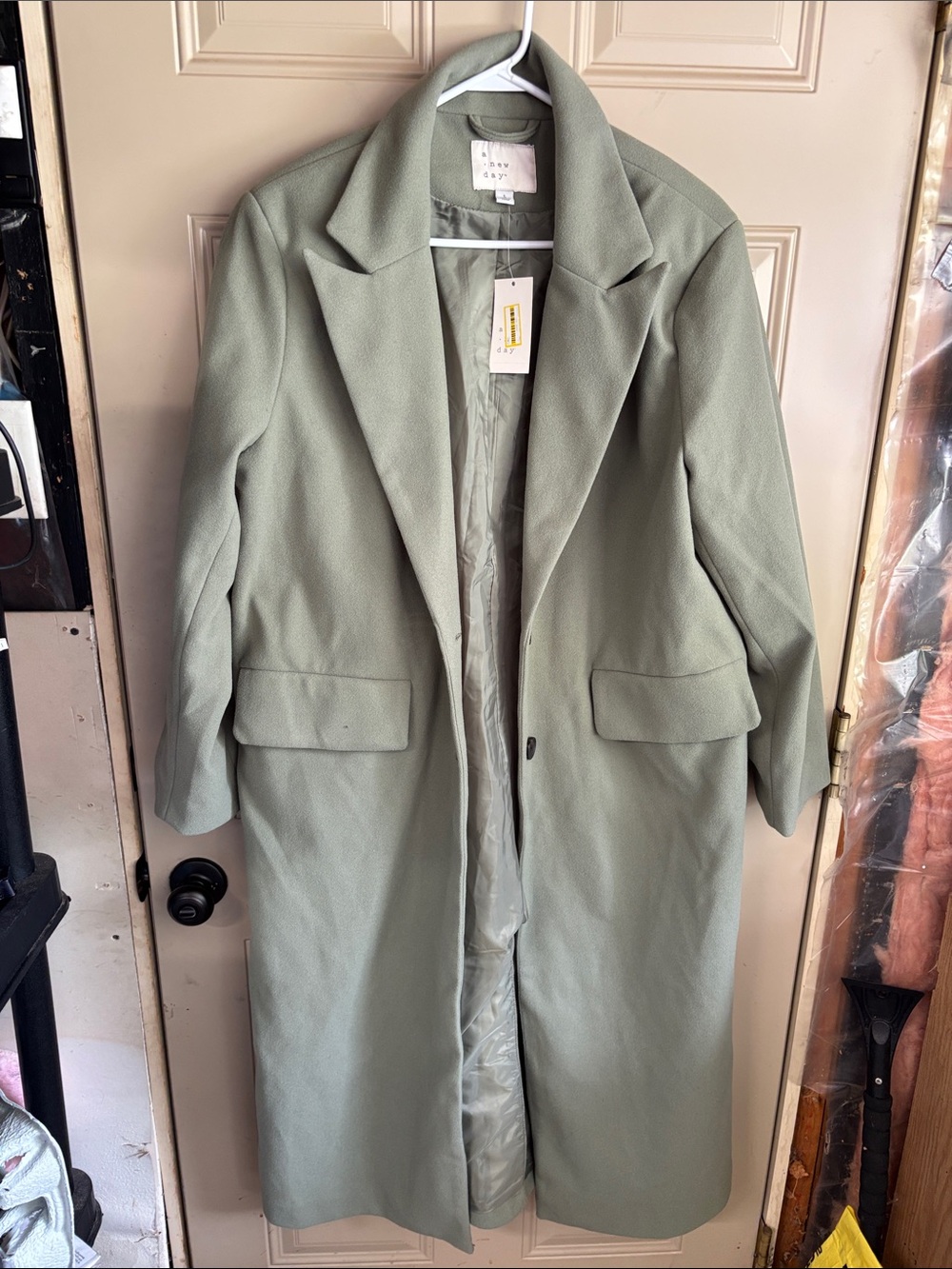 a new day Sage Green Long Trench Coat